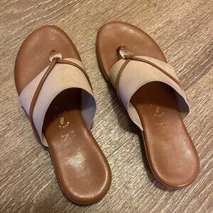 Summertime Thong Sandals, Italian Shoemakers, Women's Size 6 (tan/nude)